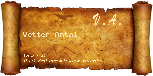 Vetter Antal névjegykártya